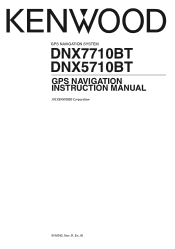 Kenwood DNX5710BT User Manual