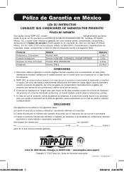 Tripp Lite TRAVELER Mexico Warranty Policy 933382