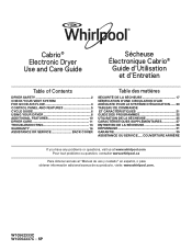 Whirlpool WED8500BR Use & Care Guide