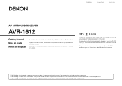 Denon AVR-1612 Getting Started Guide