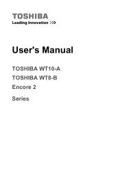 Toshiba Encore 2 WT8 Users Manual Canada; English