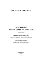 Fisher and Paykel RS2484FRJK1 User Guide Integrated Refrigerator and Freezer