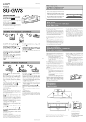 Sony SUGW3 Instructions