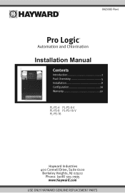Hayward PL-PS-8 Pro-Logic-Installation-Manual-092330DRevJ