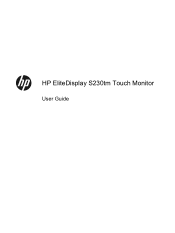 HP EliteDisplay S230tm User Guide