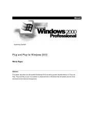 HP XM600 hp desktop pcs, plug and play for Microsoft Windows 2000 (Microsoft document)