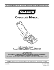 Snapper SP90 Operation Manual