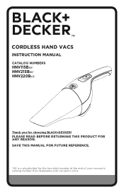Black & Decker HNV115B22 Instruction Manual