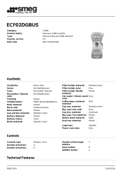 Smeg ECF02DGBUS Product sheet
