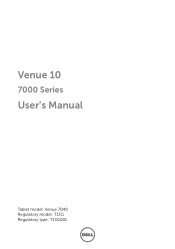 Dell Venue 10 7040 Dell Venue 10 7000 Users Manual