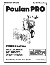 Poulan 96198002000 User Manual