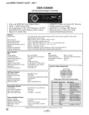 Sony CDX-C5000X Product Guide / Specifications