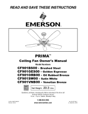 Emerson CF901 Owner Manual