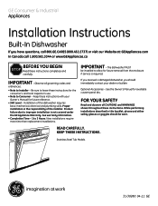 GE PDWT380VSS Installation Instructions