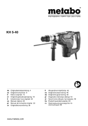 Metabo KH 5-40 Operating Instructions