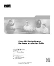 Cisco CISCO887-SEC-K9 Hardware Installation Guide