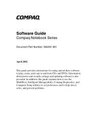 Compaq N800v Compaq Notebook Series Software Guide