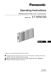 Panasonic PT-MZ670 ET-RFM100 Operating Instructions