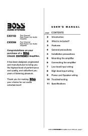 Boss Audio CXX152 User Manual in English