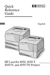 HP 4050tn HP LaserJet 4050, 4050N, 4050T and 4050TN Printers - Quick Reference Guide, C4251-90927