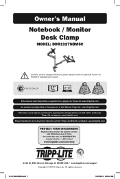 Tripp Lite DDR1327NBMSC Owners Manual for Model: DDR1327NBMSC Notebook / Monitor Desk Clamp English