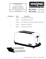 Waring WCT704 Parts List and Exploded Diagram
