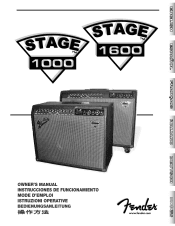 Fender Stage 1000 Owners Manual