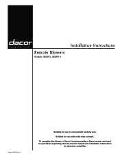 Dacor REMP3 Installation Instructions