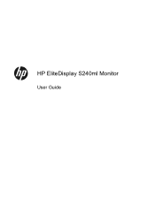 HP EliteDisplay S240ml User Guide