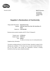 BenQ SW321C FCC SDoC Supplier s Declaration of Conformity-B