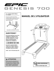 Epic Fitness Genesis 700 Treadmill French Manual