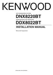 Kenwood DNX8220BT User Manual 1
