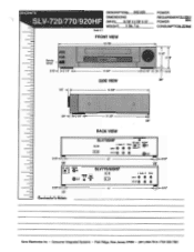 Sony SLV-720HF Dimensions Diagrams