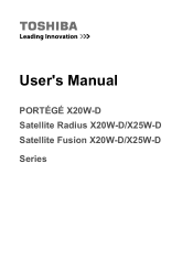 Toshiba Portege X20W-D PRT13U-01J004 Portege X20W-D Series Users Guide English
