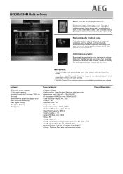 AEG BSK892330M Specification Sheet
