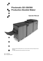 Konica Minolta AccurioPress C2070 Plockmatic SD-350/SD-500 System Operator Manual