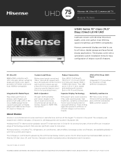 Hisense 75U1600 Spec Sheet