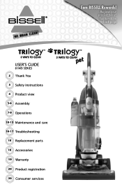 Bissell Trilogy Bagless Pet Vacuum 81M91 User Guide