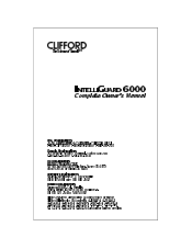 Clifford IntelliGuard 6000 Owners Guide