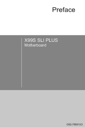MSI X99S SLI PLUS User Manual