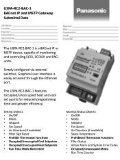 Panasonic USPA-RC2-BAC-1 Submittal