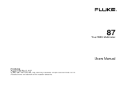 Fluke 87V/E2 Product Manual
