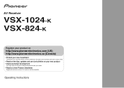 Pioneer VSX-1024-K Owner's Manual
