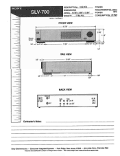Sony SLV-700HF Installation Guide