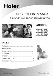 Haier HR-852FK User Manual
