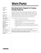 Compaq Armada 3500 Operating System Support for Compaq Portable Platforms