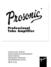 Fender Prosonic Owners Manual