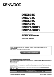 Kenwood DNX7160BTS Instruction Manual