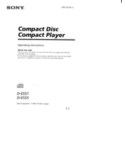 Sony D-ES51 Operating Instructions  (primary manual)