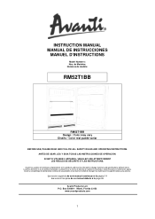 Avanti RM52T1BB Instruction Manual